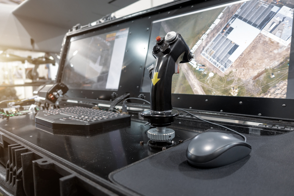 Control,Panel,With,Joystick,For,Unmanned,Aerial,Vehicle.